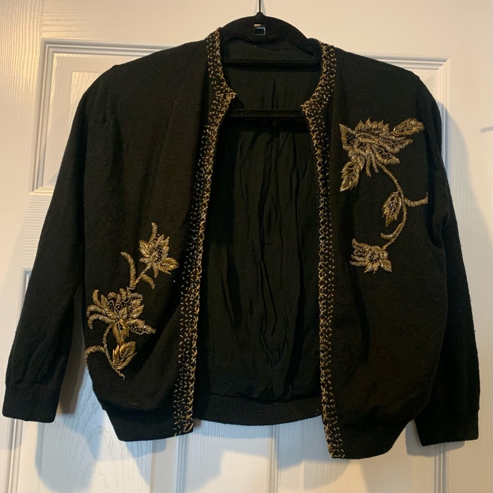 1959s Vintage Beaded Cardigan Size Small